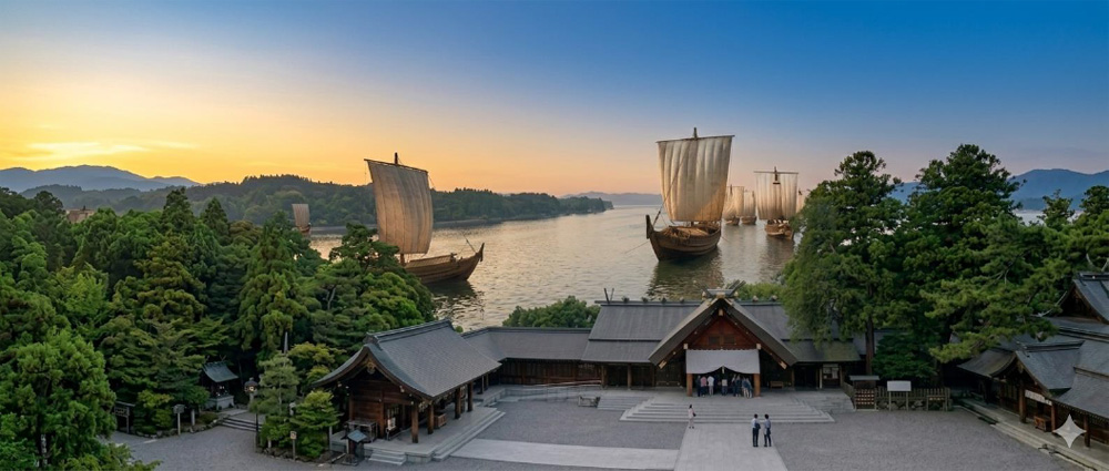 神社と海のイメージ